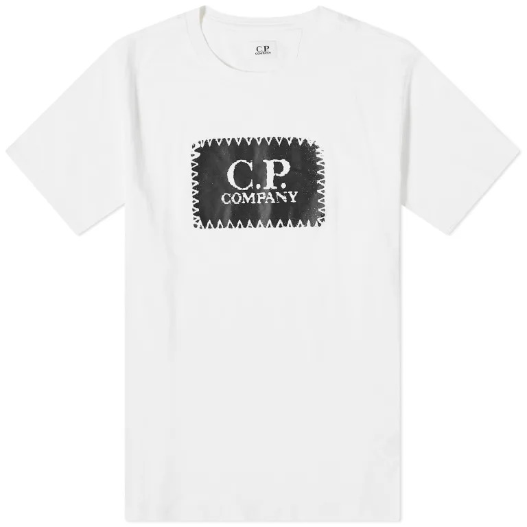 Футболка C.p. Company 30/1 Jersey Label Style Logo, белый цена и фото