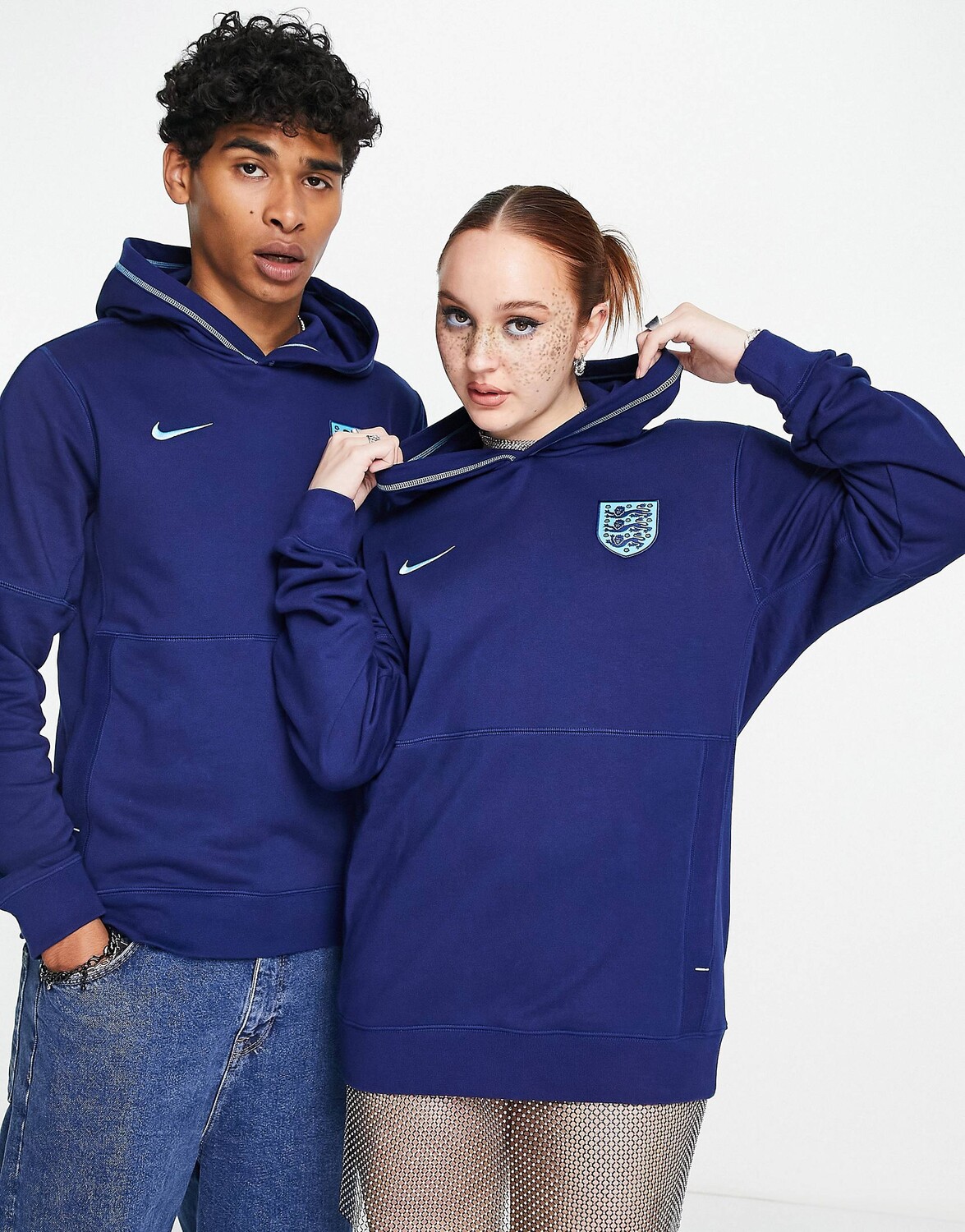 

Темно-синяя флисовая толстовка унисекс для путешествий Nike Football World Cup 2022 England