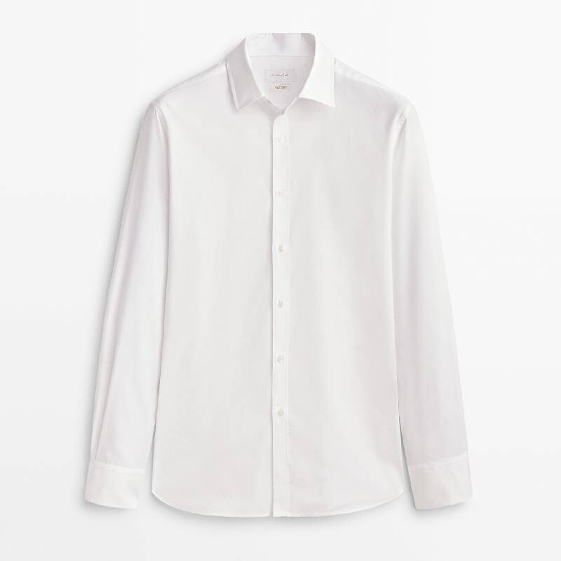 

Рубашка Massimo Dutti Slim Fit Textured, белый