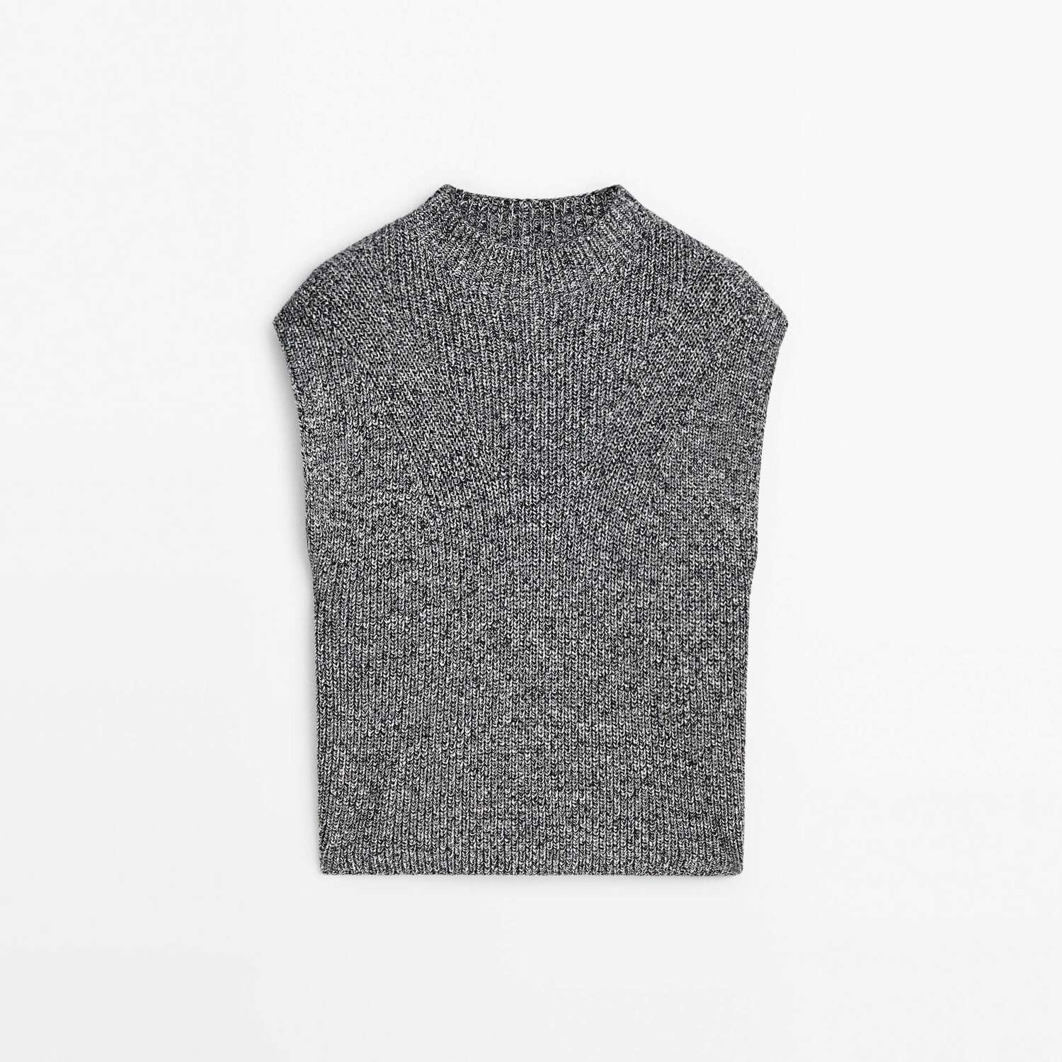 

Жилет Massimo Dutti Mouline Knit, черный