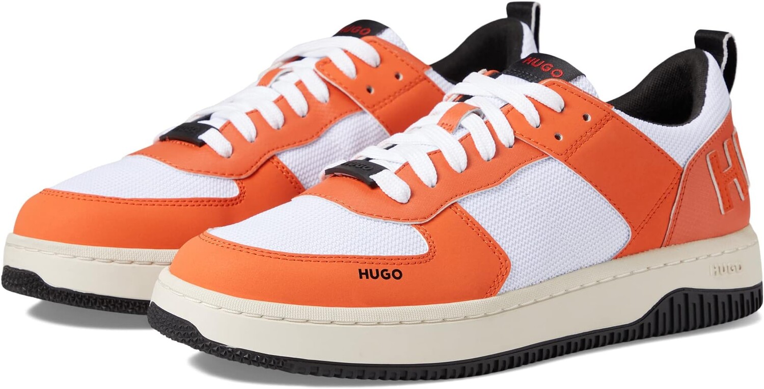 Кроссовки Kilian Retro Low Profile Sneakers HUGO, цвет Electric Orange/White кроссовки hugo kilian retro high top sneakers цвет charcoal bright white