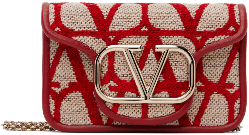 

Красный и Бежевый Лок Сумка Toile Iconographe Valentino Garavani