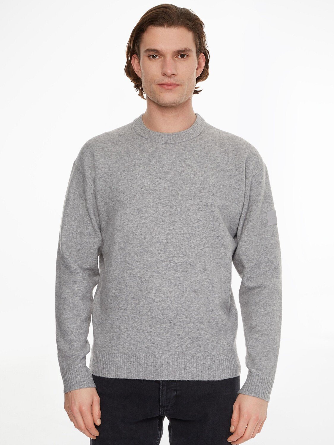 

Джемпер из смесовой шерсти Calvin Klein Comfort Fit, светло-серый вереск