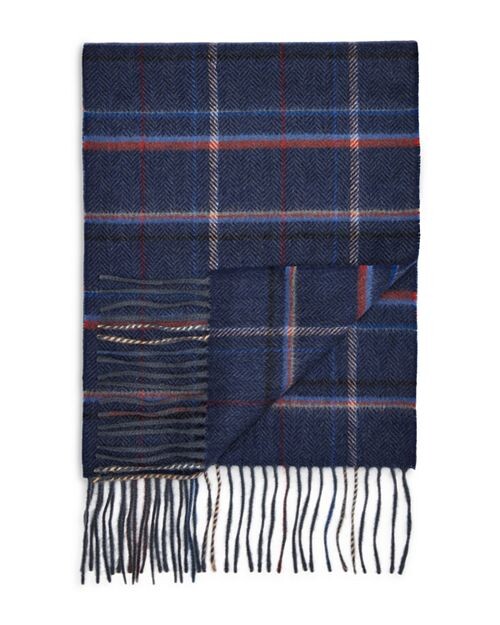 

Кашемировый клетчатый шарф с узором «елочка» The Men's Store at Bloomingdale's, цвет Blue