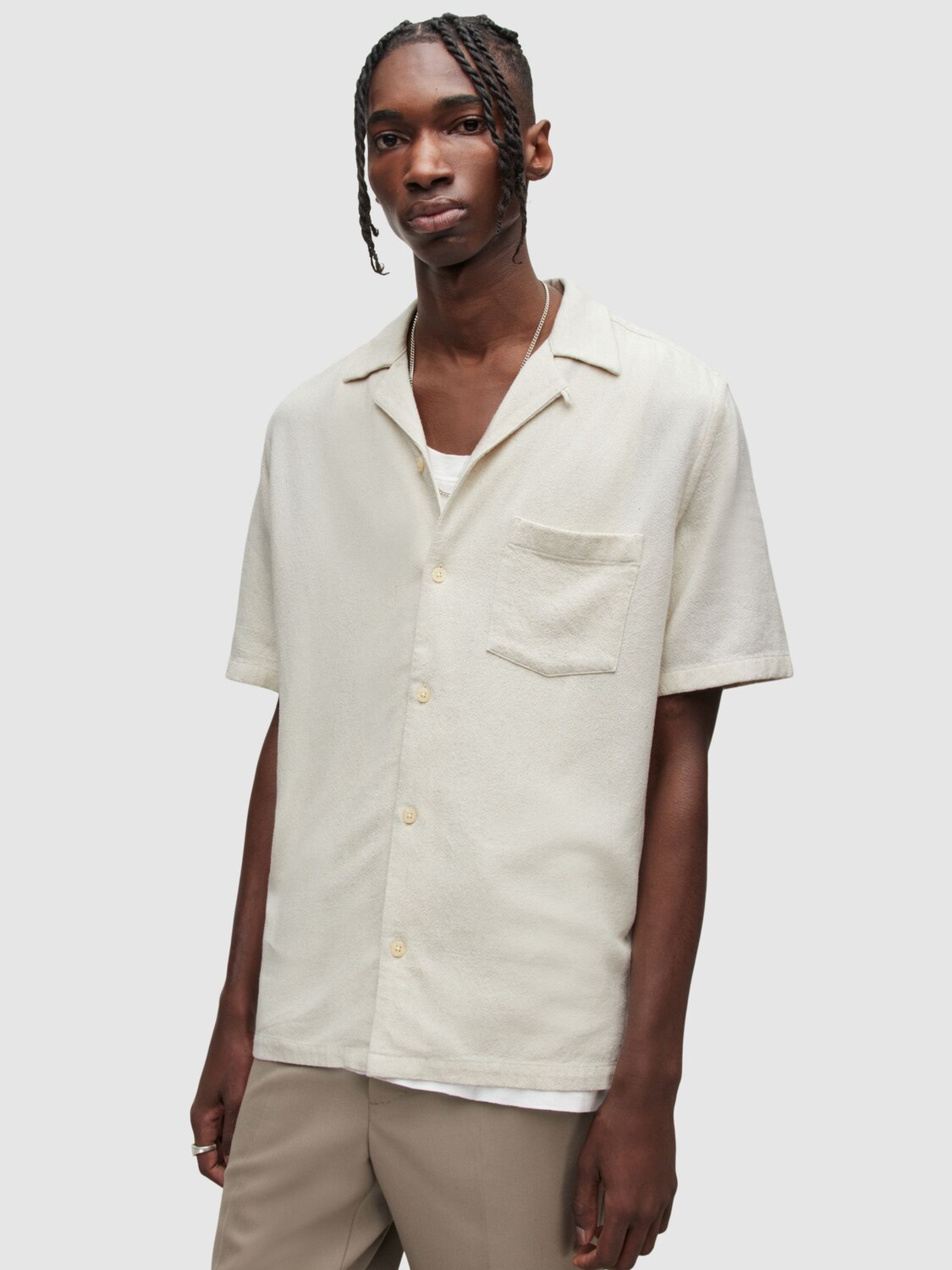 

Рубашка с коротким рукавом AllSaints Cudi, темно-черный