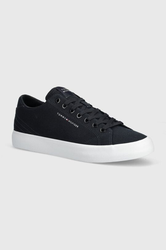 Кроссовки TH HI VULC LOW CANVAS Tommy Hilfiger, темно-синий кроссовки tommy hilfiger th hi vulc core low slip on fm0fm04734 desert sky dw5 темно синий