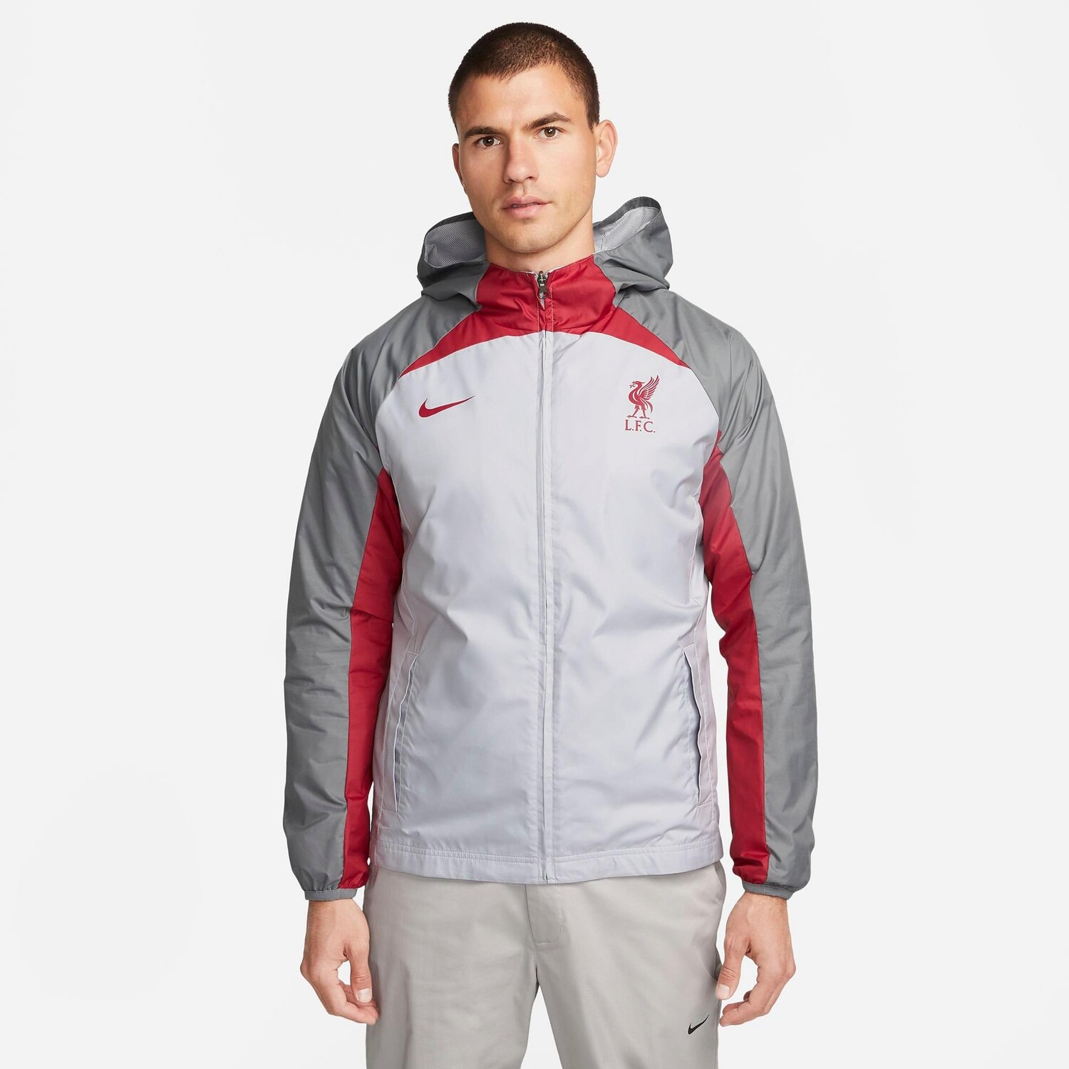 

Мужская куртка с молнией во всю длину Nike Liverpool FC AWF, серый