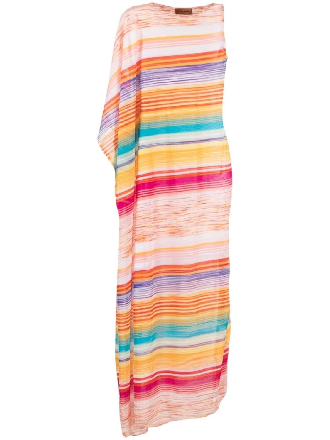 

Missoni полосатое платье макси на одно плечо, оранжевый