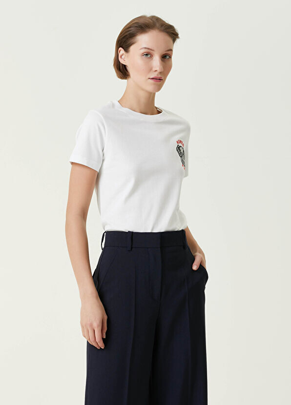 

Футболка с вышивкой гребня слона Kenzo, белый