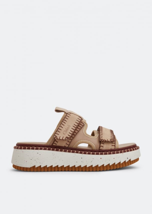 

Мюли CHLOÉ Lilli sporty mules, бежевый