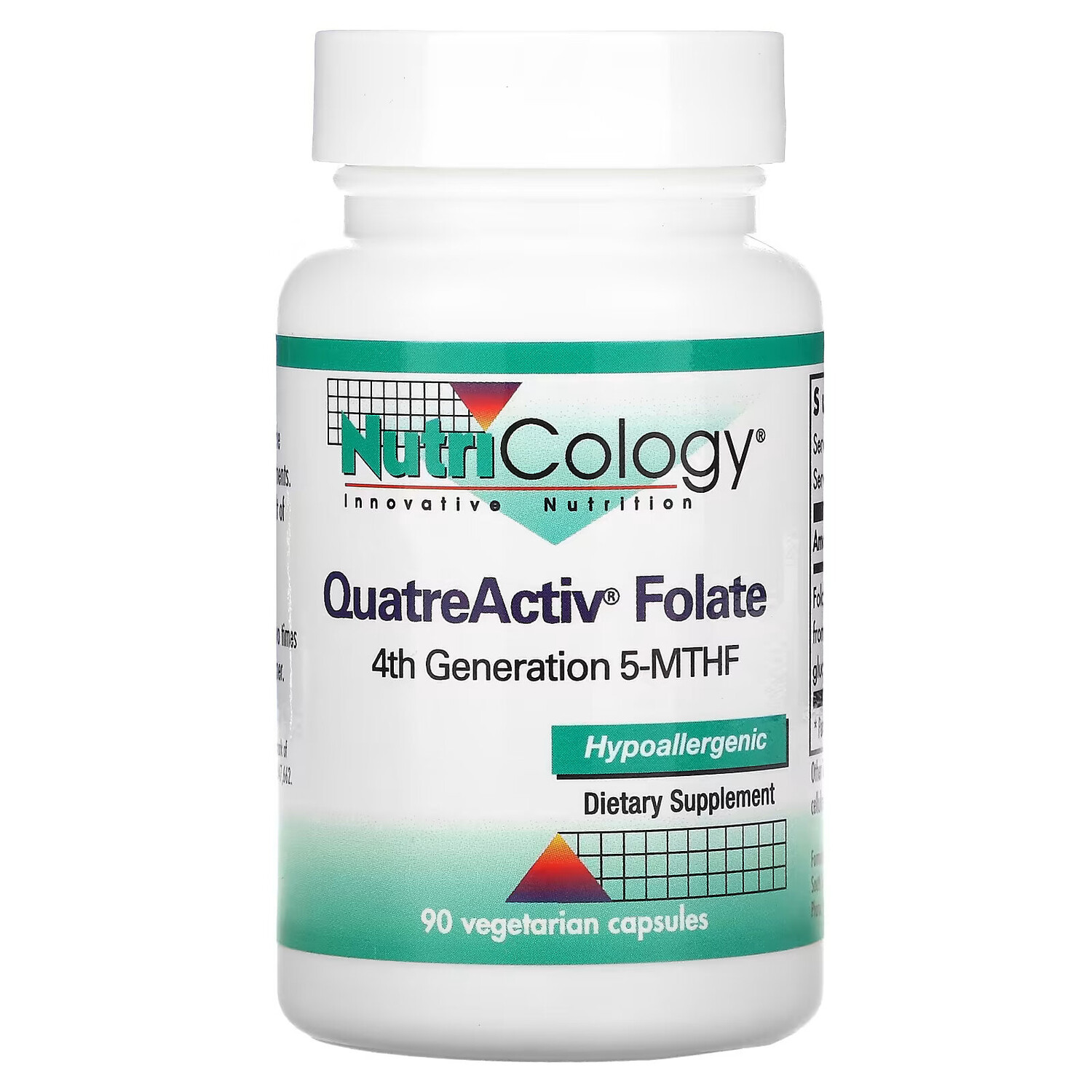 

Nutricology, QuatreActiv фолат, 90 вегетарианских капсул