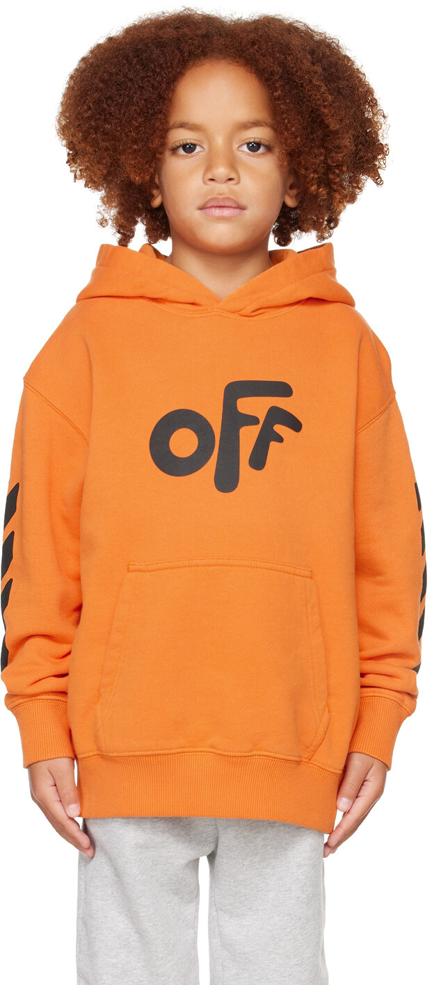 

Детская оранжевая толстовка с круглым вырезом Off-White