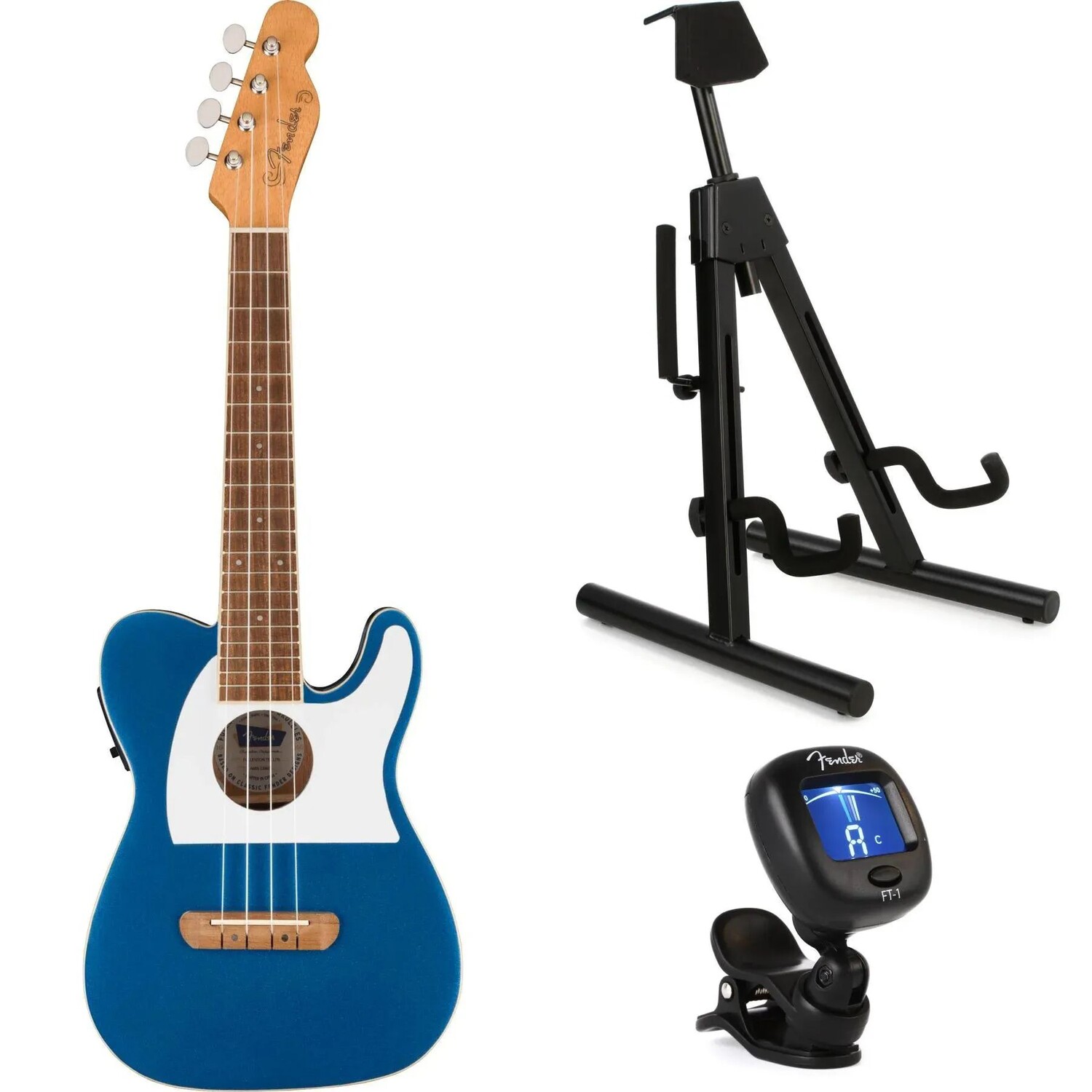 

Новый комплект Fender Fullerton Tele Uke Essentials — цвет Lake Placid Blue
