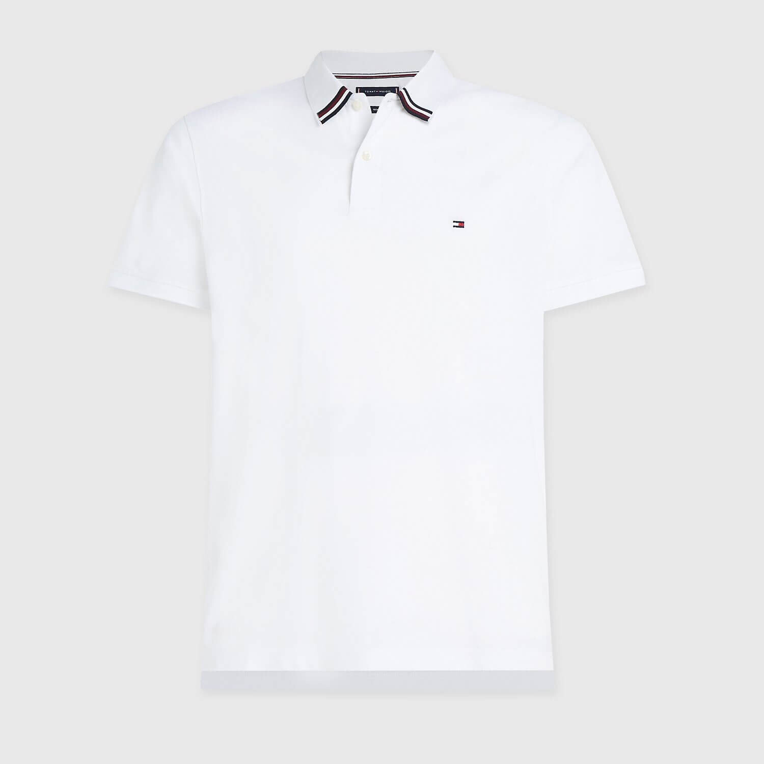 

Футболка-поло Tommy Hilfiger Regular Fit Stripe Collar, белый
