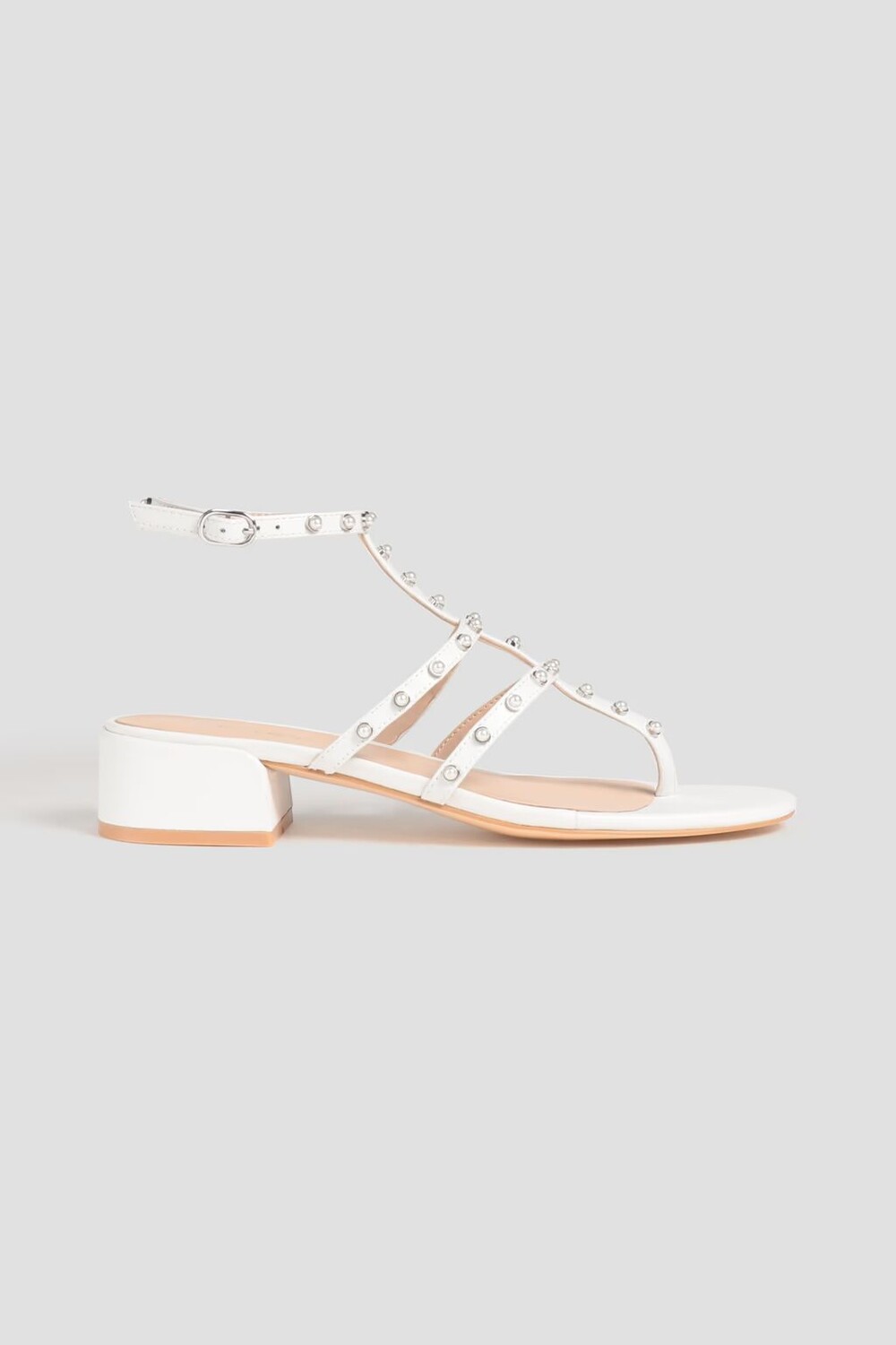 

Сандалии из кожи с искусственным жемчугом Stuart Weitzman, белый