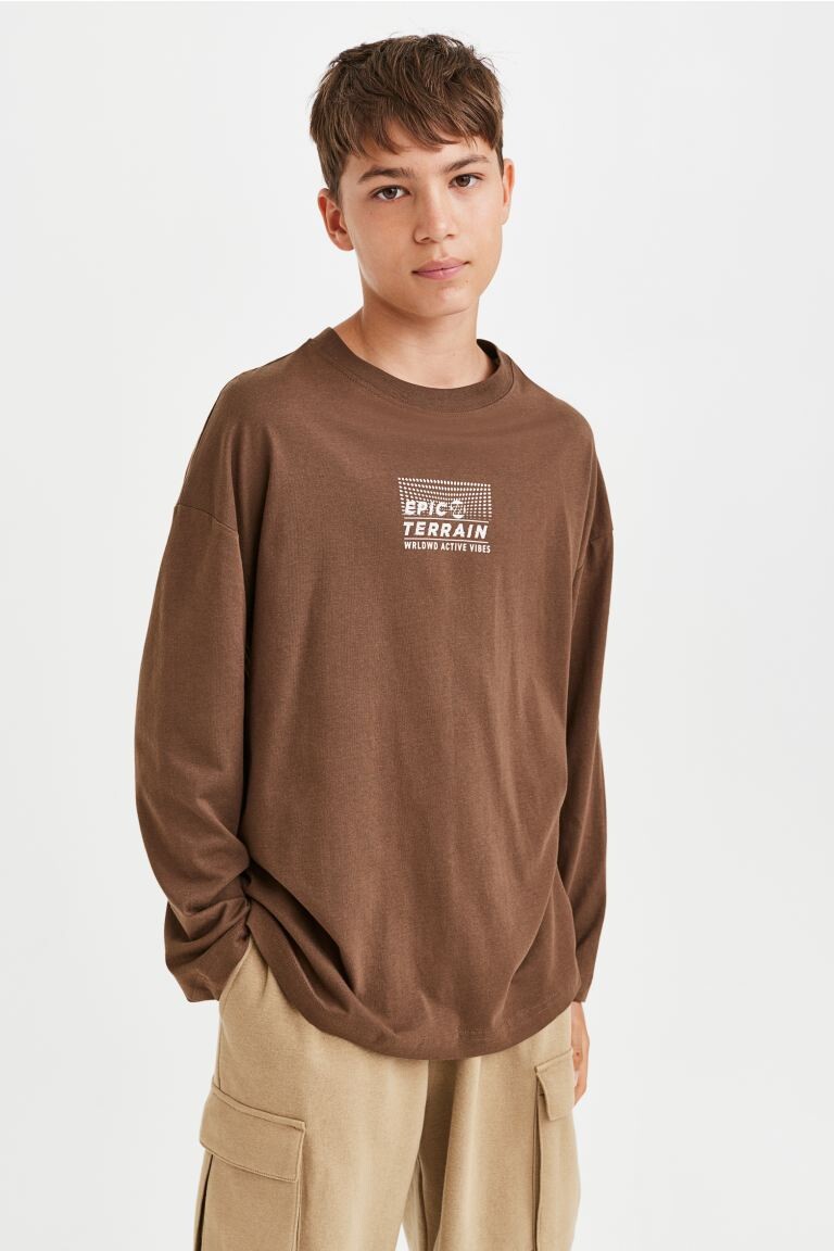 

Комплект из двух топов с длинными рукавами и принтом H&M