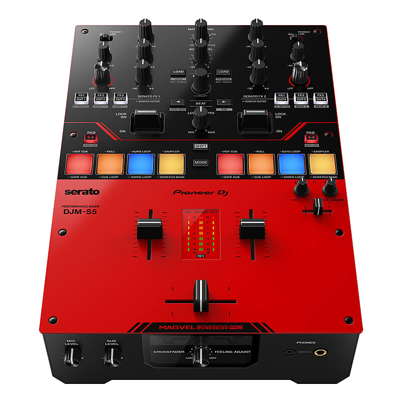 

Pioneer DJM-S5 Scratch-Style 2-канальный диджейский микшер, глянцево-красный