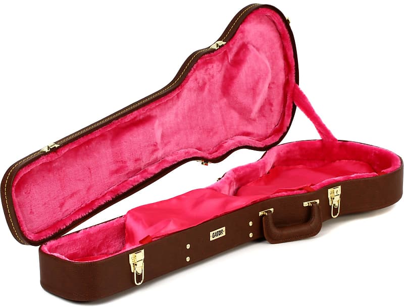чехол для гитары gator gw lp brown Gator Deluxe Wood Case - электрогитара с одним вырезом (комплект из 2 шт.) GW-LP-BROWN=2