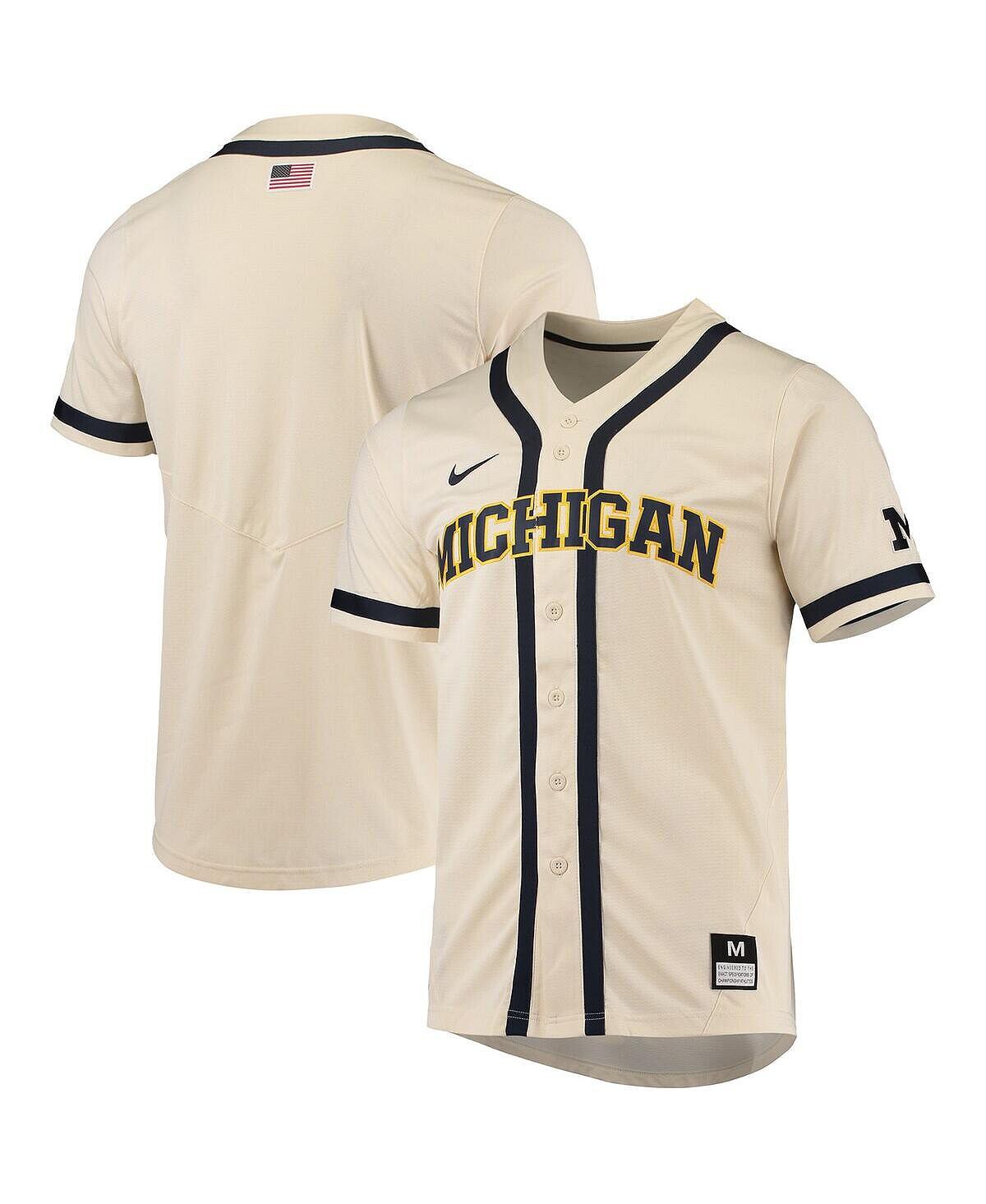 

Мужская натуральная бейсбольная майка Michigan Wolverines реплика Nike