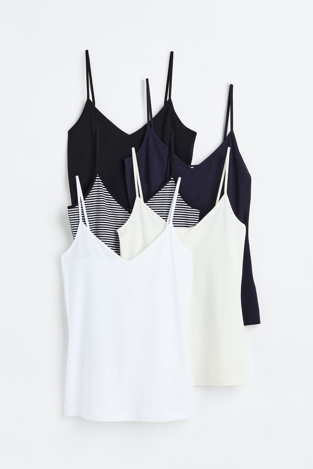 

Комплект топов H&M Camisole, 5 предметов, темно-синий/белый