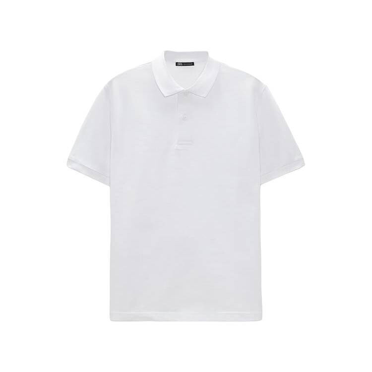 

Поло Zara Textured Pique Shirt, белый