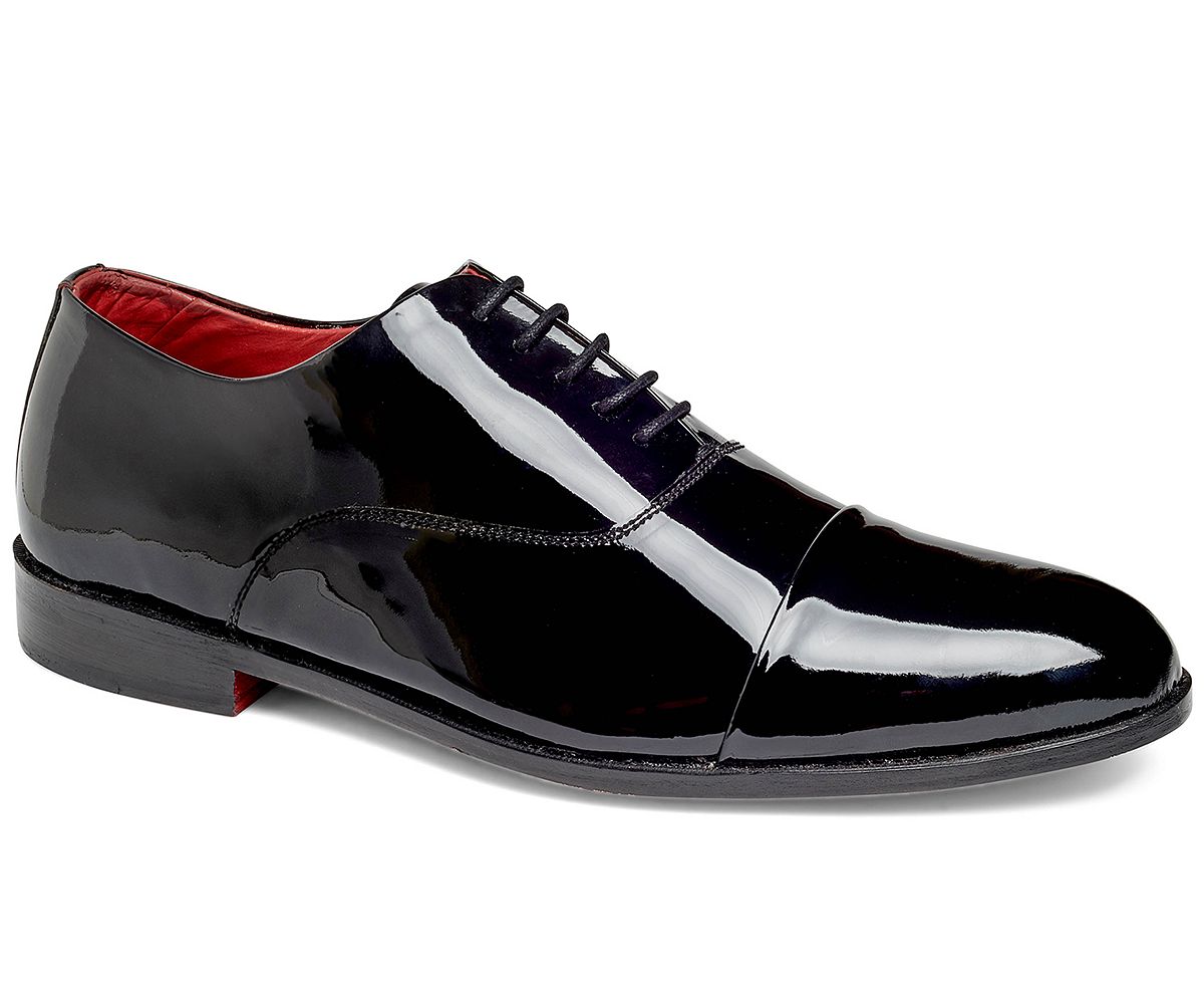 Мужские модельные туфли из лакированной кожи в смокинге cap-toe oxford Carlos by Carlos Santana, черный - фото