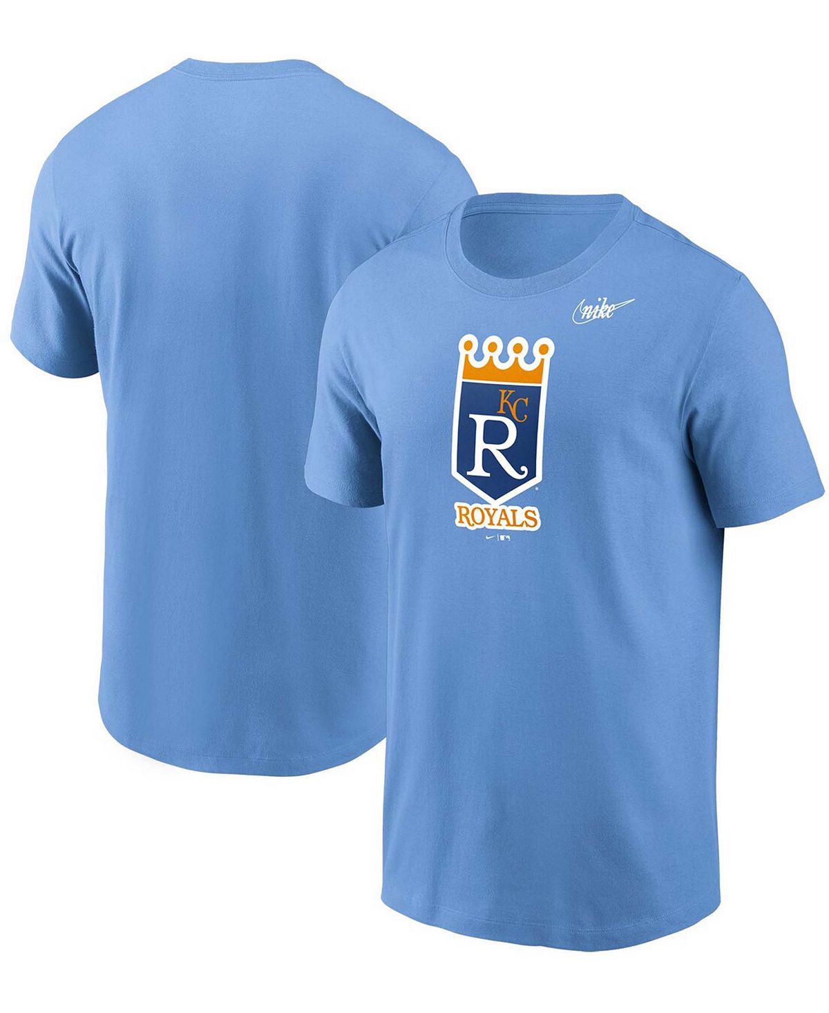 Мужская голубая футболка с логотипом kansas city royals cooperstown collection Nike, светло-синий