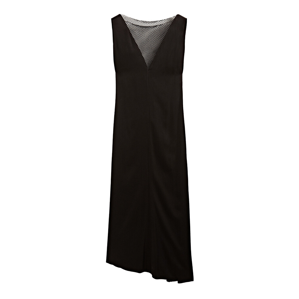 

Платье Massimo Dutti Party Long Sleeveless With Mesh Detail, черный