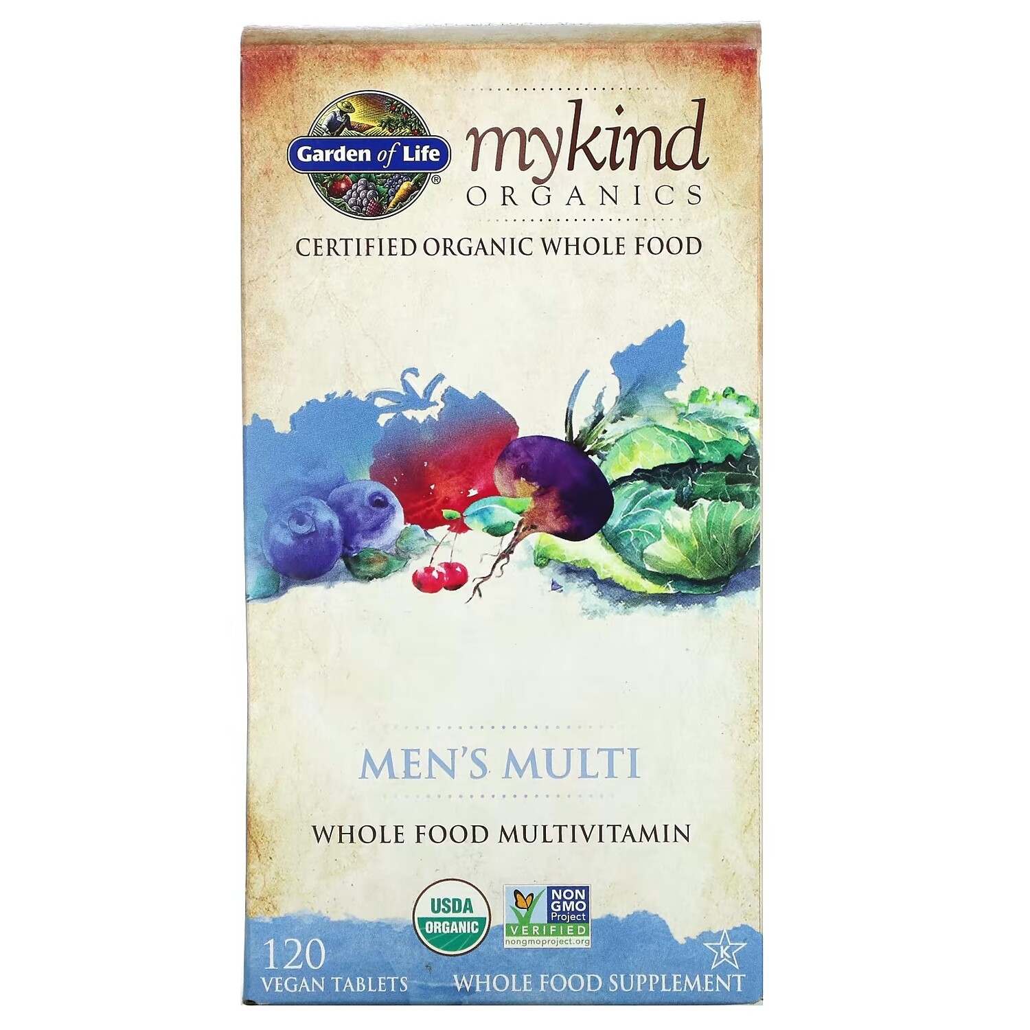 

Мультивитамины для Мужчин Garden of Life MyKind Organics, 120 веганских таблеток