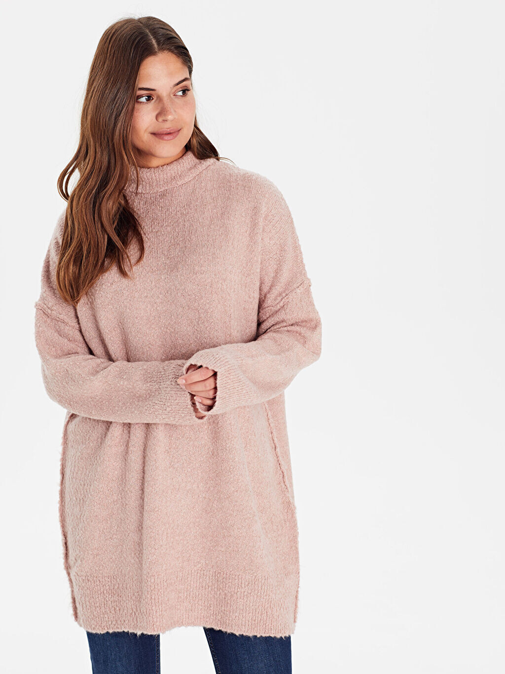 

Женская туника оверсайз с полуводолазкой LCW Modest
