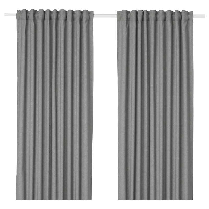 Затемняющие шторы Ikea Hannalena 2 шт, серый шторы с прихватом ikea lenda 2 шт серо бирюзовый
