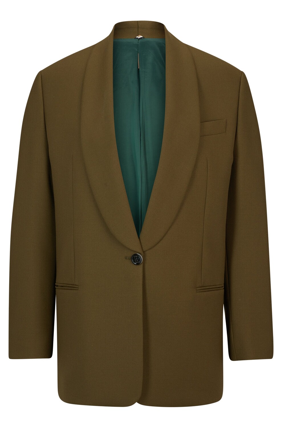 

Пиджак Boss X Alica Schmidt Relaxed-fit In Wool, темно-зеленый