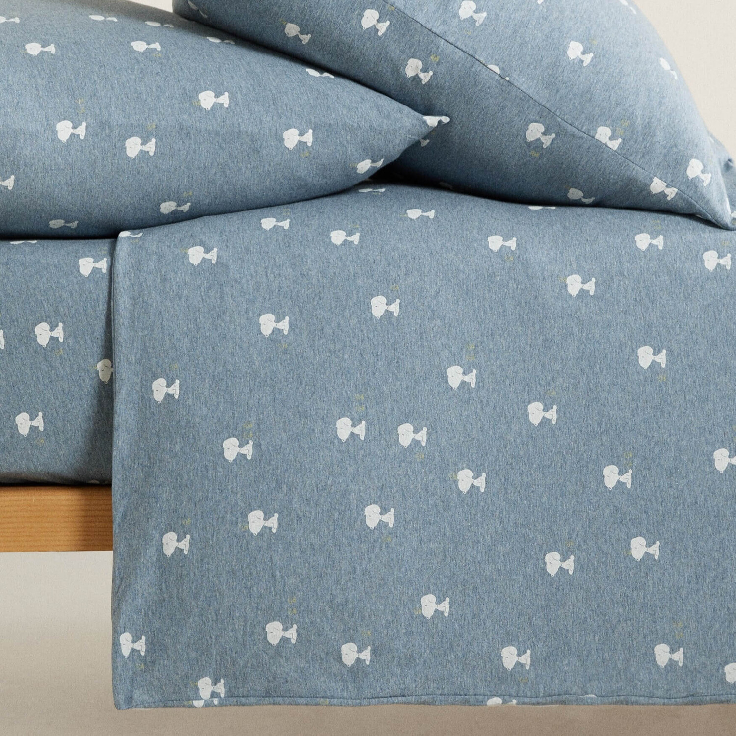 

Пододеяльник из хлопкового трикотажа Zara Home Peanuts, серый