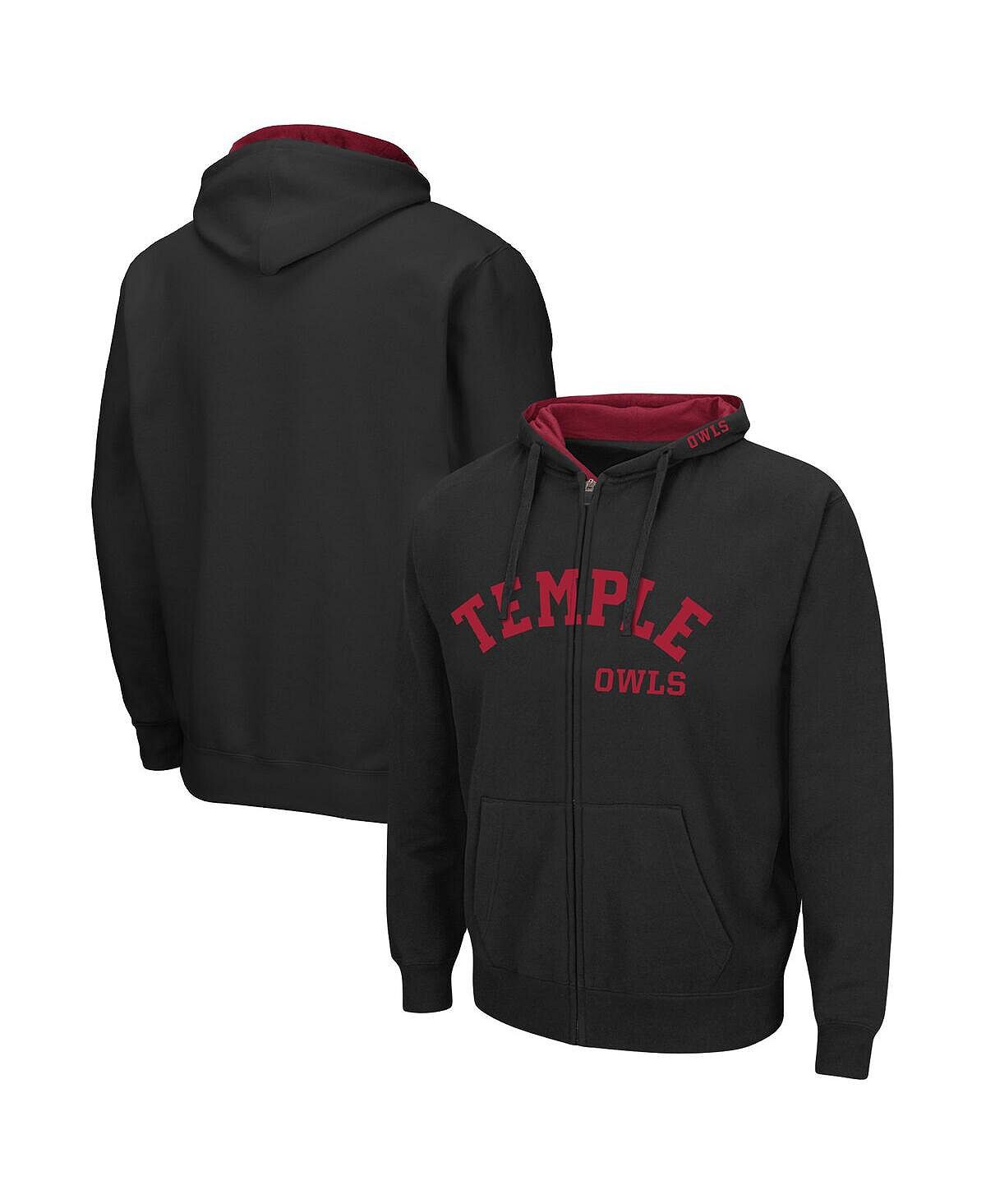 

Мужская черная куртка с капюшоном и капюшоном temple owls arch & team logo 3.0 с молнией во всю длину Colosseum, черный