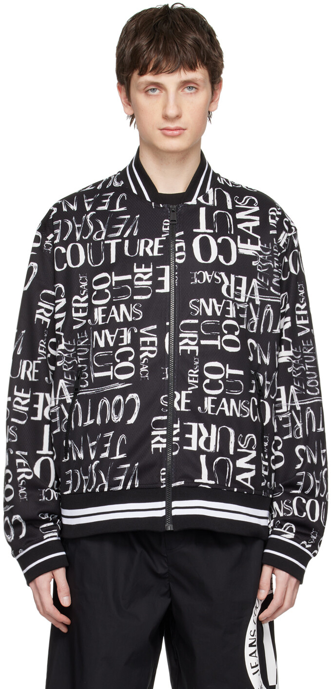 

Черный бомбер с каракулями Versace Jeans Couture