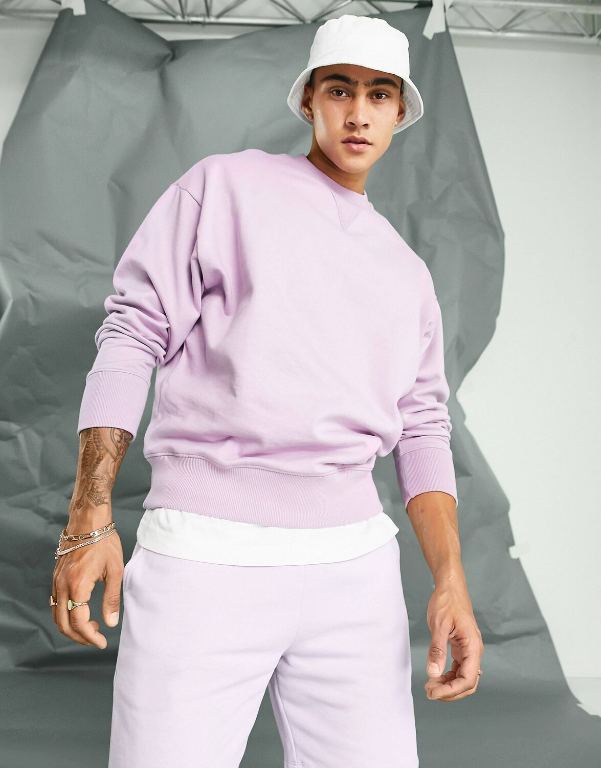 

Сиреневая толстовка оверсайз из плотной ткани ASOS DESIGN, Фиолетовый