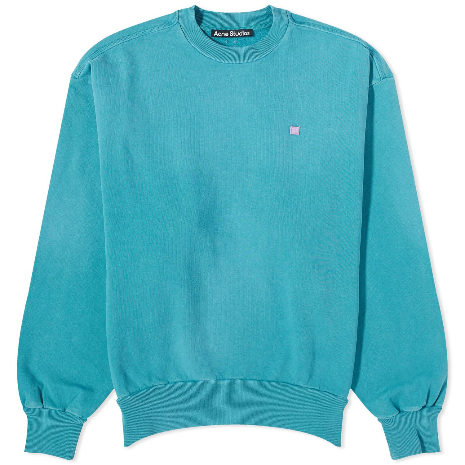 

Acne Studios Fiah Fade Face Crew Sweat, sea green, Синий