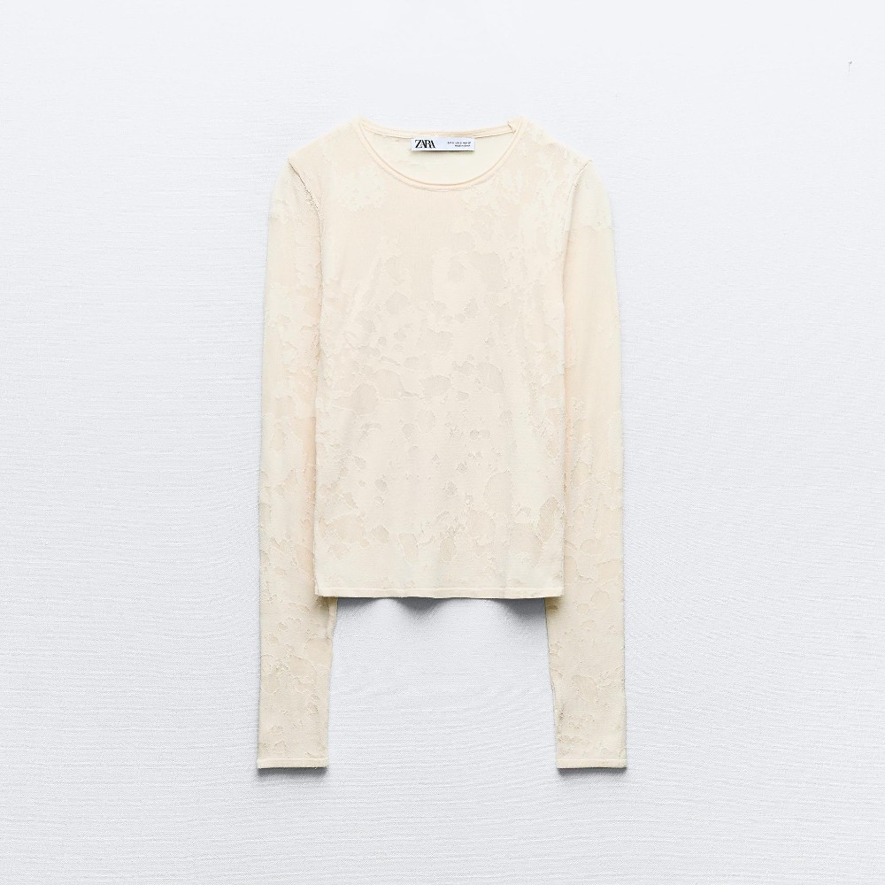 Свитер Zara Jacquard Knit, кремовый свитер abstract jacquard zara черный