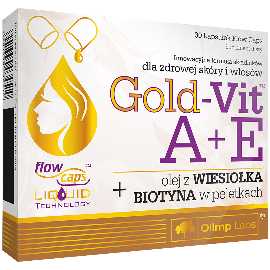 Olimp Gold-Vit A+E биологически активная добавка, 30 капсул/1 упаковка olimp gold vit complex żelazo биологически активная добавка 20 таблеток игристое 1 упаковка