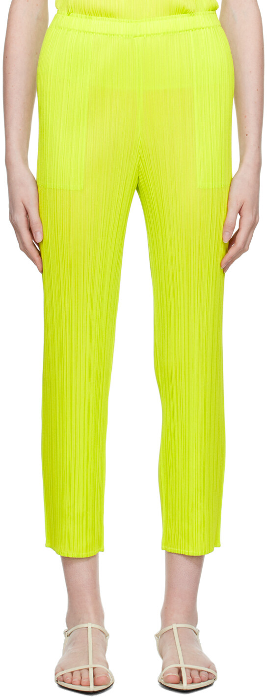 

Зеленый New Colorful Basics 3 Брюки Желтый Pleats Please Issey Miyake