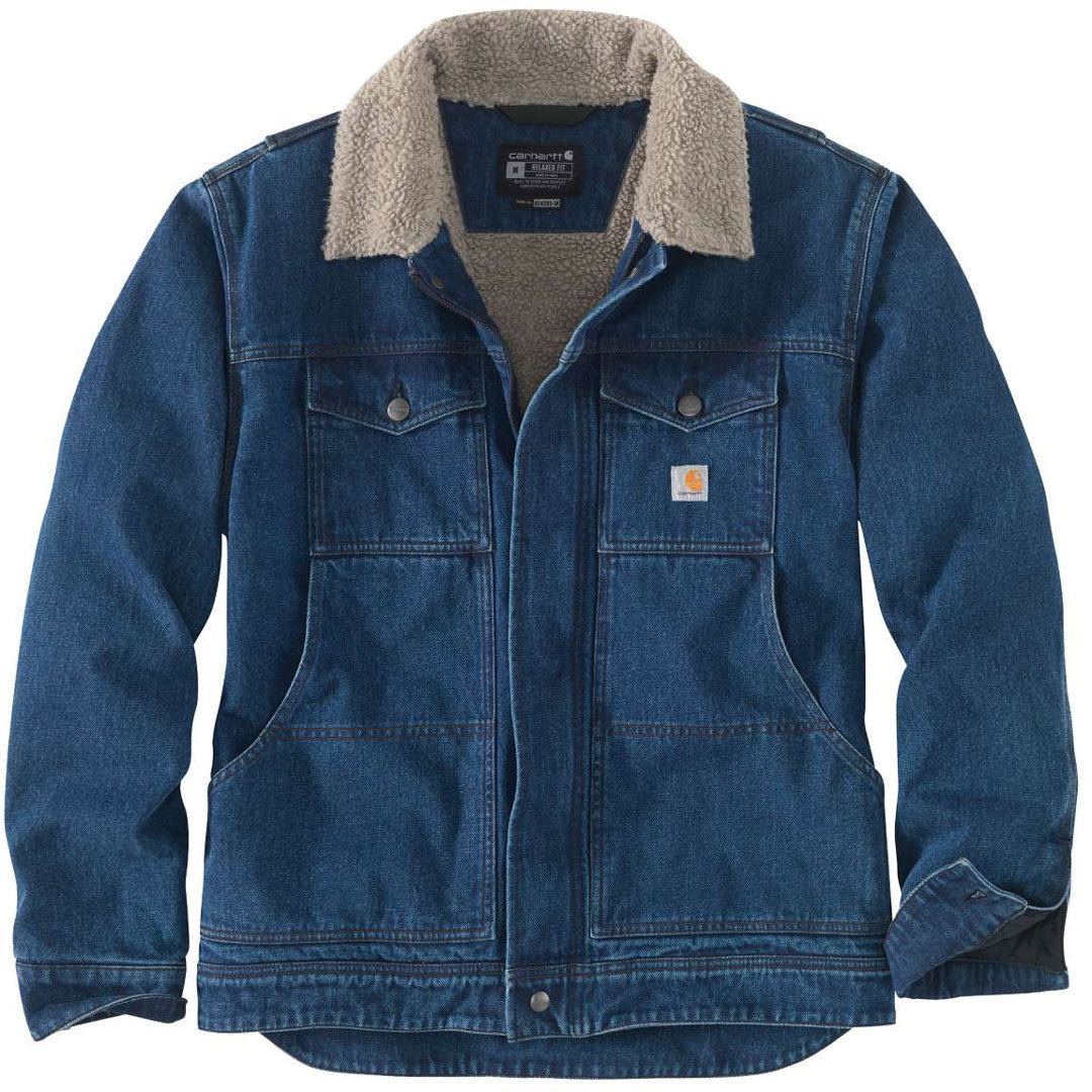 цена Куртка Carhartt Relaxed Denim Sherpa Lined, синий