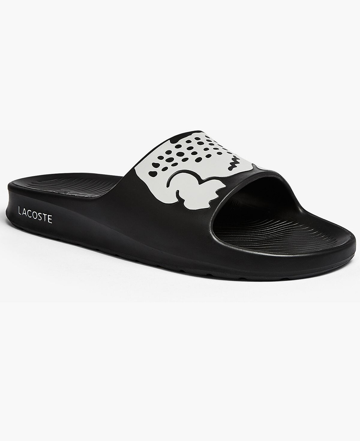 Мужские сандалии croco 2.0 slide Lacoste, черно-белый