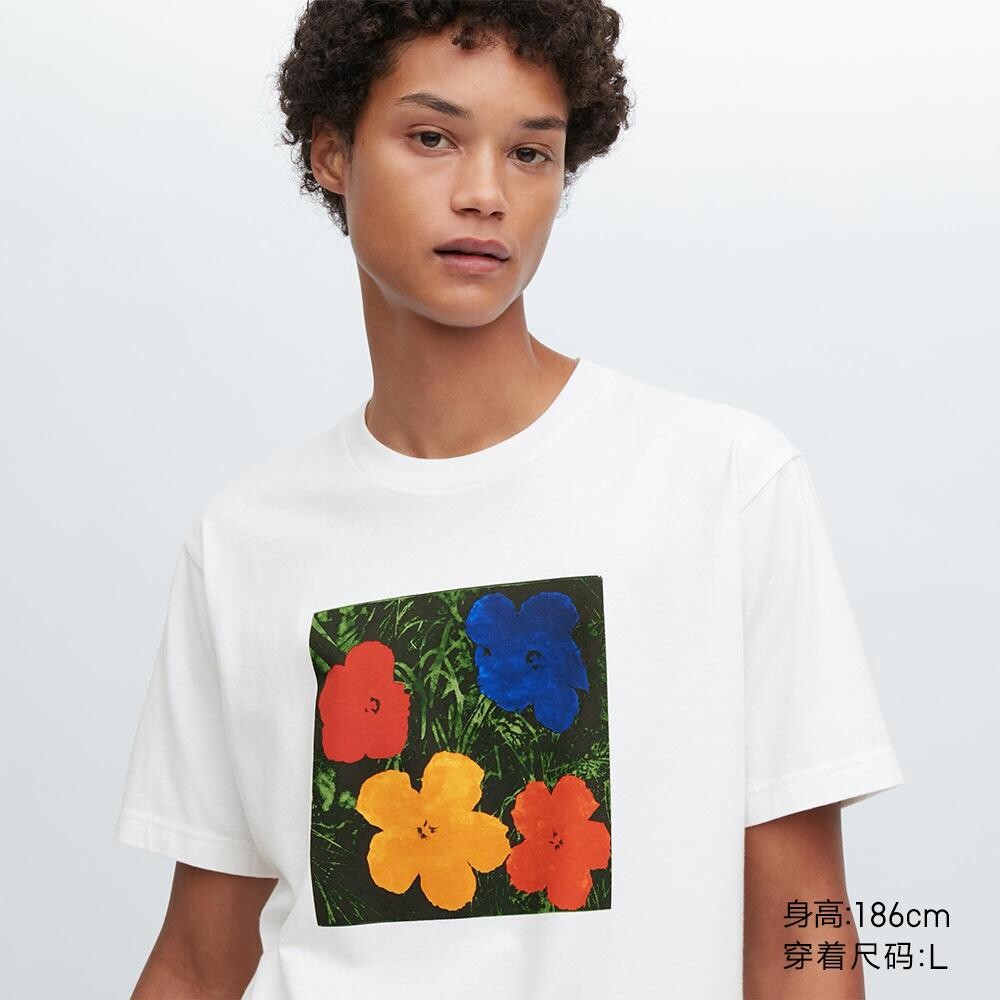 

Футболка с принтом унисекс Uniqlo, белый