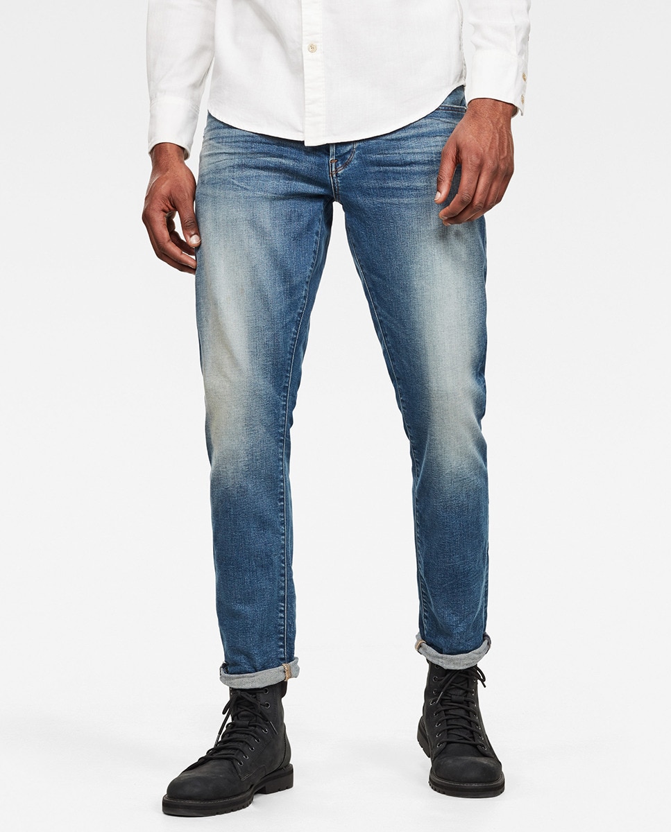 Мужские джинсы обычного синего цвета из хлопка 3301 BCI G-Star Raw, синий