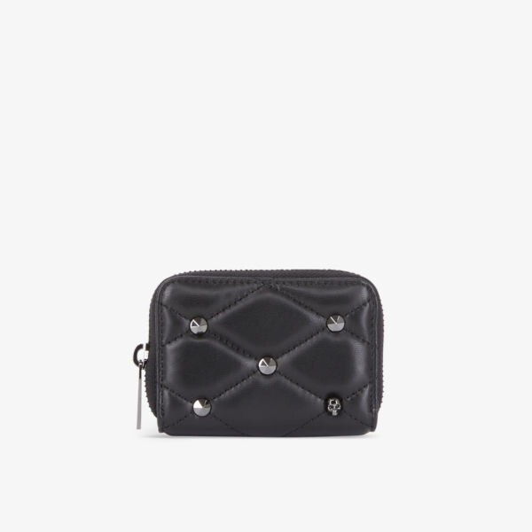 

Стеганый кожаный кошелек с заклепками The Kooples, черный