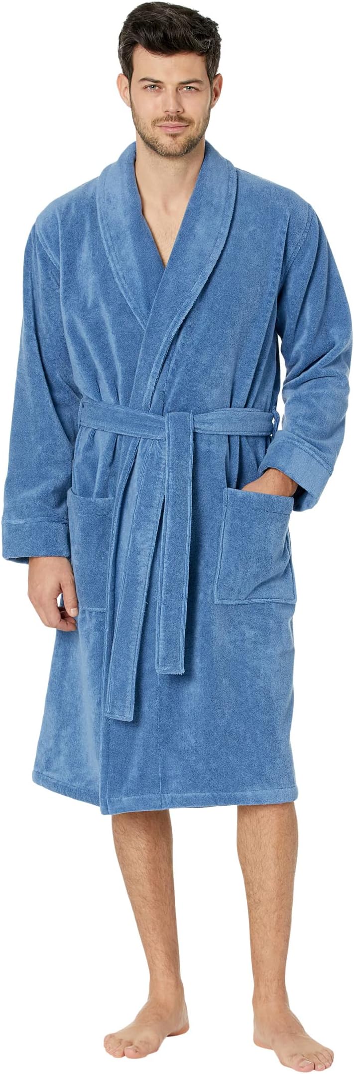 Халат Organic Terry Cloth Robe Regular L.L.Bean, цвет Rustic Blue