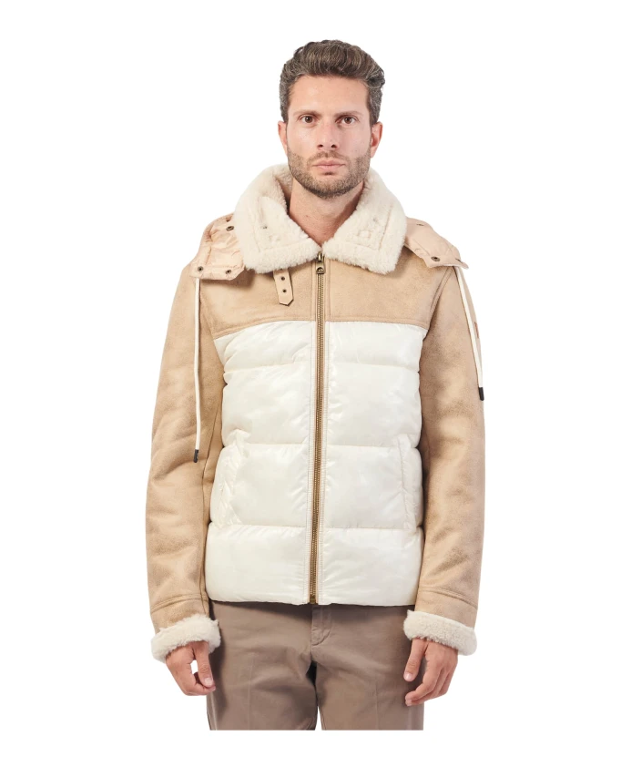 

Зимнее пальто с капюшоном песочного цвета Guess, бежевый