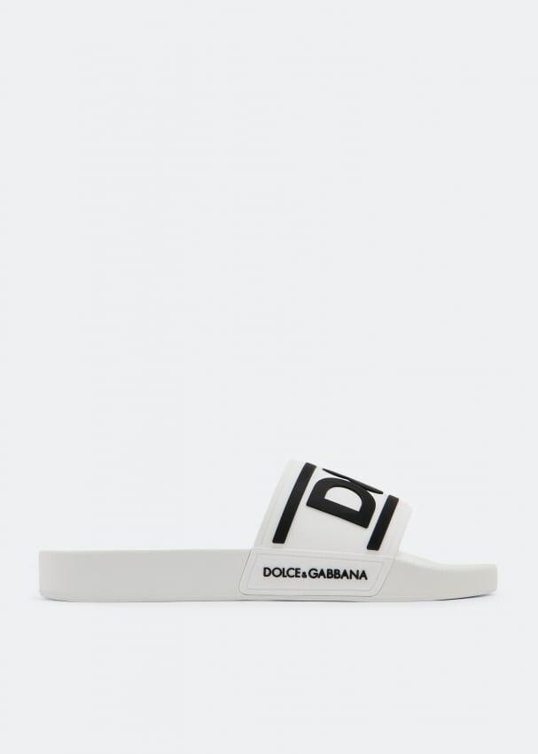 

Шлепанцы DOLCE&GABBANA DG logo slides, белый