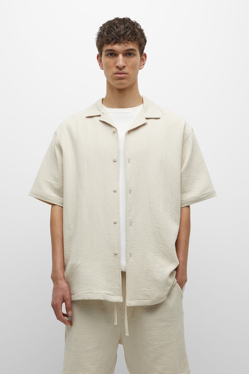 

Рубашка с коротким рукавом Pull&Bear, серый