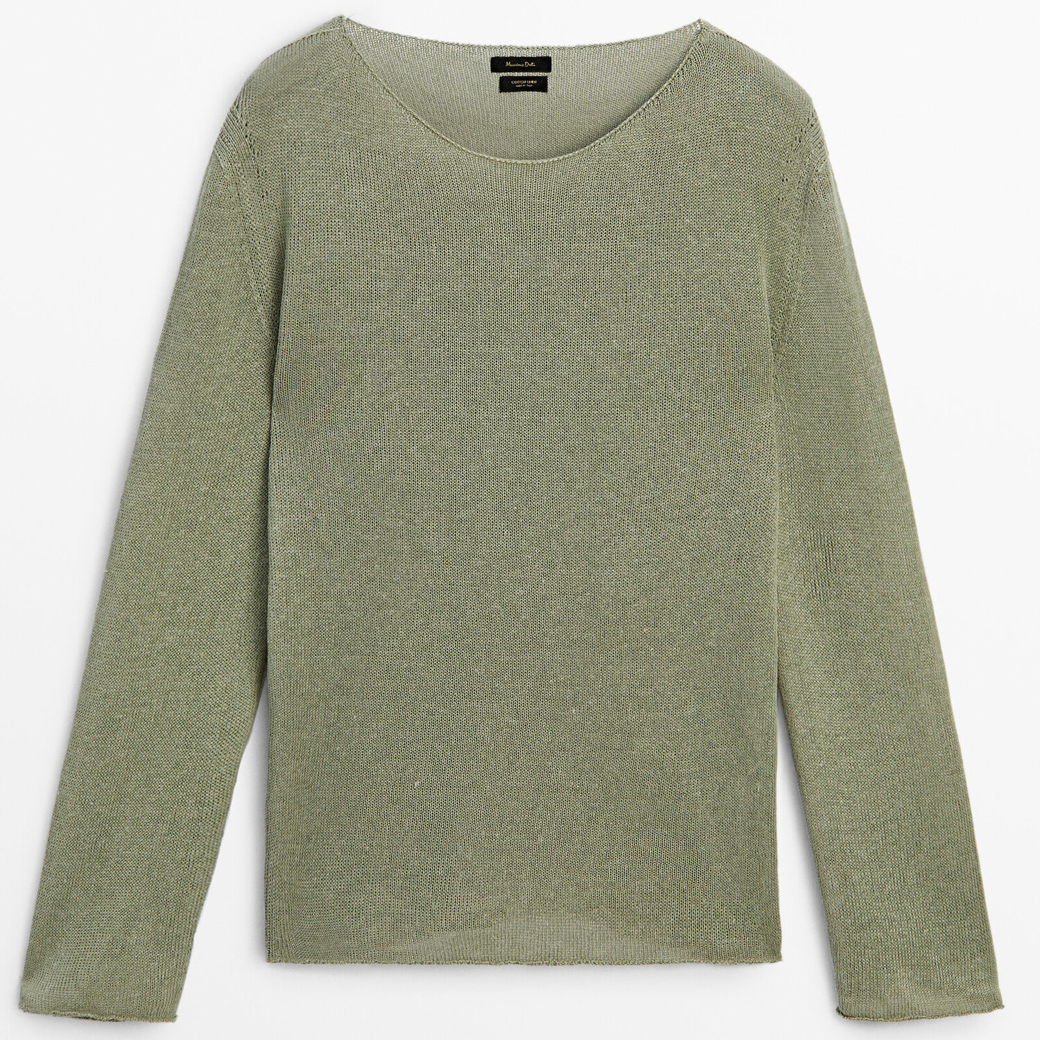 

Джемпер Massimo Dutti Linen Blend Boat Neck Knit, бледно-зеленый